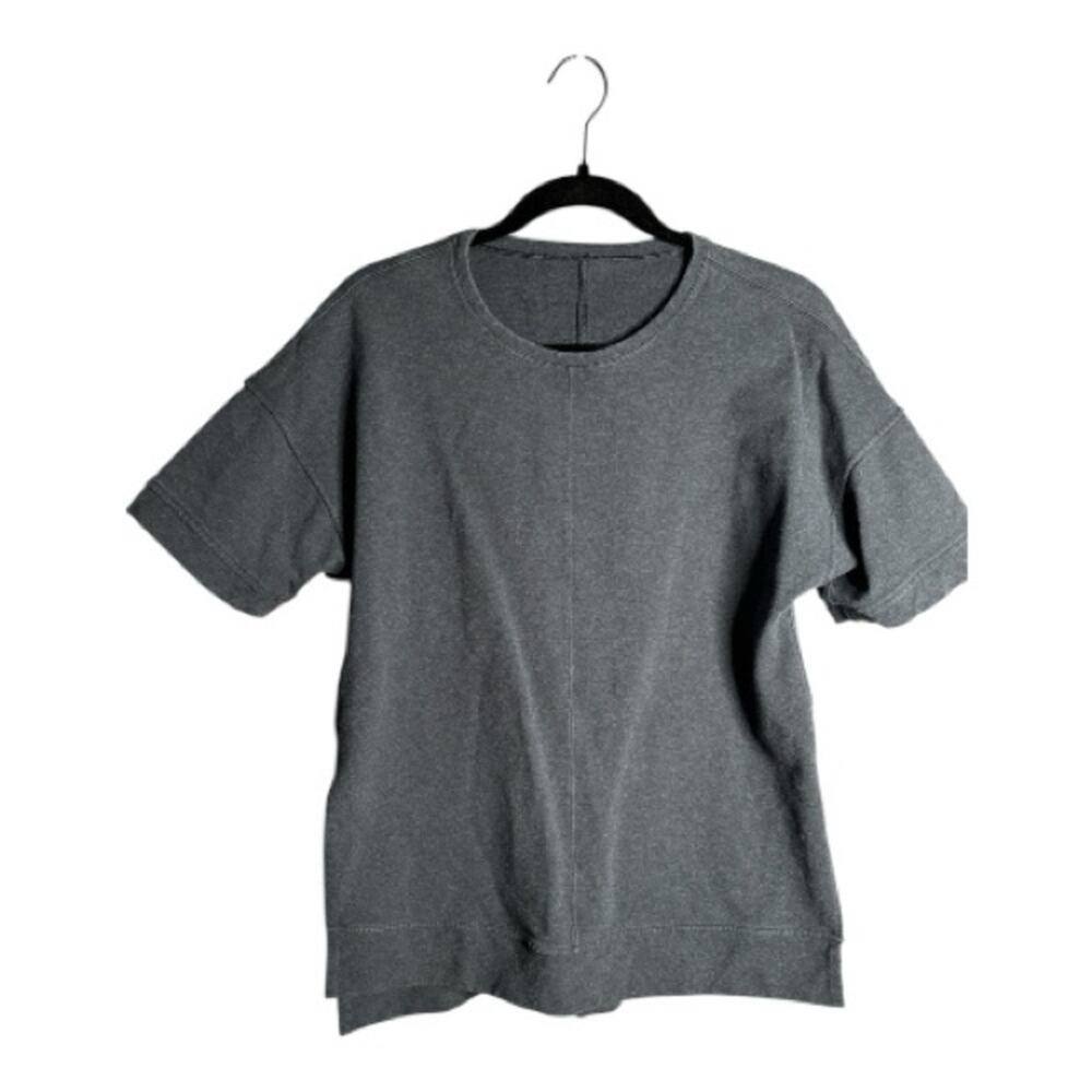 Lululemon Navy Blue Short Sleeve Round Neck Sweatshirt Large